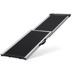 Foldable Aluminum Dog Car Step Ramp with PVC Handle and Non Slip Foot Mats for All Dog Sizes