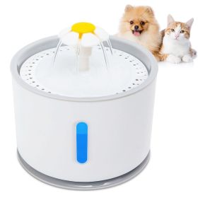 2.4L Automatic Dog Cat Water Fountain | Electric LED Pet Flower Water Dispenser