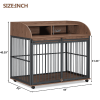 Rustic Brown Dog Crate Furniture – Heavy-Duty 44" Kennel with Wheels & Built-In Storage