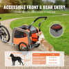 VEVOR 2-in-1 Dog Trailer Bike & Pet Stroller – Foldable Pet Carrier for Bikes, 66 lbs Capacity, Quick-Release Wheels, Safety Flag & Reflectors