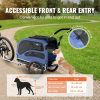 VEVOR 2-in-1 Dog Bike Trailer & Pet Stroller – Supports up to 100 lbs, Foldable Cart Frame with Quick-Release Wheels for Easy Transport and Storage