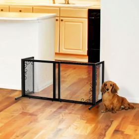 Richell Freestanding Metal Mesh Pet Gate (Size: Small, Color: Black)
