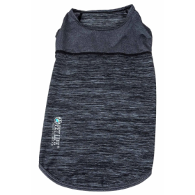 Pet Life Active 'Aero-Pawlse' Heathered Quick-Dry And 4-Way Stretch-Performance Dog Tank Top T-Shirt (Size: X-Large, Color: Black.)