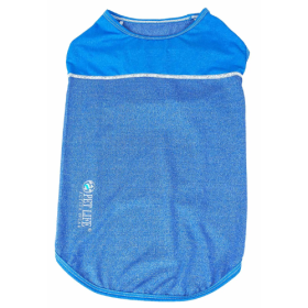 Pet Life Active 'Aero-Pawlse' Heathered Quick-Dry And 4-Way Stretch-Performance Dog Tank Top T-Shirt (Size: Large, Color: Blue.)