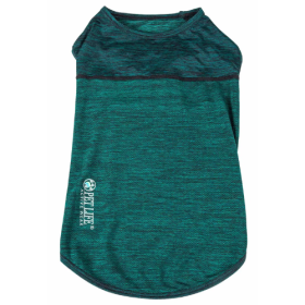 Pet Life Active 'Aero-Pawlse' Heathered Quick-Dry And 4-Way Stretch-Performance Dog Tank Top T-Shirt (Size: Medium, Color: Green.)