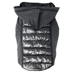 Pet Life 'Apex' Lightweight Hybrid 4-Season Stretch and Quick-Dry Dog Coat w/ Pop out Hood (Size: X-Small, Color: Black.)