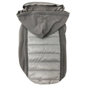 Pet Life 'Apex' Lightweight Hybrid 4-Season Stretch and Quick-Dry Dog Coat w/ Pop out Hood (Size: X-Small, Color: Gray.)