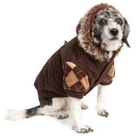 Designer Patterned Suede Argyle Sweater Pet Jacket (Size: X-Small)