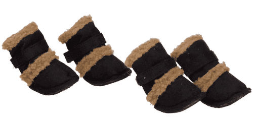 Shearling "Duggz" Pet Shoes (Size: Medium, Color: Black.)