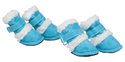 Shearling "Duggz" Pet Shoes (Size: Large, Color: Sky Blue.)