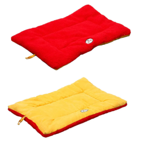 Eco-Paw Reversible Eco-Friendly Pet Bed Mat (Size: Medium, Color: Red/Yellow)