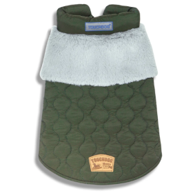 Touchdog 'Furrost-Bite' Fur and Fleece Fashion Dog Jacket (Size: Large, Color: Green.)