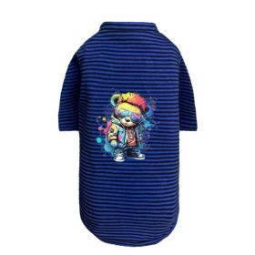 Punk Brats Dog Tee (Size: XXS, Color: Striped Navy)