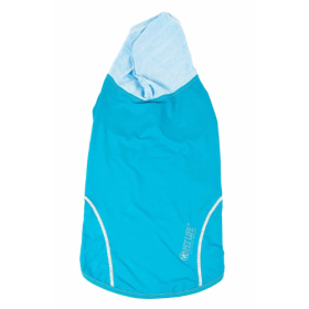 Pet Life Active 'Pull-Rover' Premium 4-Way Stretch Two-Toned Performance Sleeveless Dog T-Shirt Tank Top Hoodie (Size: X-Small, Color: Blue.)