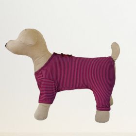 Sweet Dreams Dog Pajamas (Size: L, Color: Striped Pink)