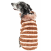 Pet Life Luxe 'Tira-Poochoo' Tiramisu Patterned Mink Dog Coat Jacket