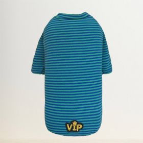 VIP Baby Dog Tee (Size: L, Color: Striped Teal)