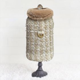 Annabella Dog Coat (Size: S, Color: Gold Ore)