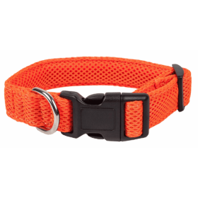 Pet Life 'Aero Mesh' 360 Degree Dual Sided Comfortable And Breathable Adjustable Mesh Dog Collar (Size: Medium, Color: Orange.)