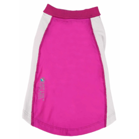 Pet Life Active 'Barko Pawlo' Relax-Stretch Wick-Proof Performance Dog Polo T-Shirt (Size: Large, Color: Pink.)