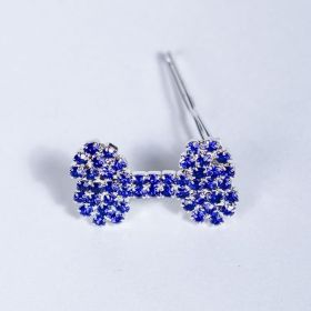Crystal Bone Barrette (Color: Blue.)