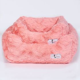 Cuddle Dog Bed (Size: SM, Color: Peach)