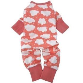 CuddlePup Dog Pajamas - Fluffy Clouds (Size: X-Small, Color: Coral)