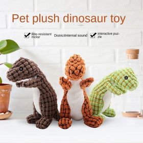 Pet dog plush toys bite resistant teeth grinding vocal toys teeth cleaning absorbing odor dog toys vocal screaming toys (Color: Green.)