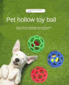 Dog toy hollow ball bite-resistant elastic rubber ball bell pet toy; Jingle Bell Toy Ball (Size: Hollow ball (with tennis ball), Colour: green)