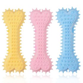 2pcs New dog grinding teeth biting toys Creamy scented with prickly flat bones Large and small dog teeth grinding toys; dog's gifts (Colour: 2pcs, Sizing: blue)
