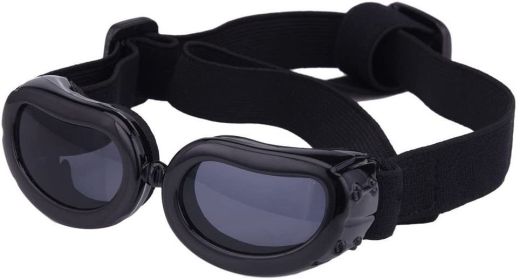 Pet Goggles Dog UV Protection Glasses Waterproof Windproof Anti-Fog Eye Glasses (Color: Black.)