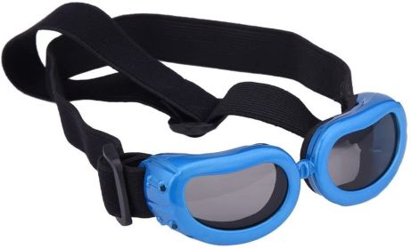 Pet Goggles Dog UV Protection Glasses Waterproof Windproof Anti-Fog Eye Glasses (Color: Blue.)