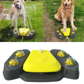 Dog Sprinkler Outdoor Canine Water Fountain Easy Paw Activated 2 Aqua Outlet Modes Hose Dispenser for Big and Small Dogs (Color: Yellow.)