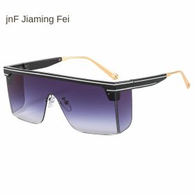 one-piece rimmed sunglasse personality letters Cross border sunglasses Manufacturer direct sales glasses (Colour: C7 black frame graying chip)