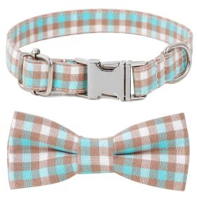 Plaid Dog Collar with Bow Pet Gift Adjustable Soft and Comfy Bowtie Collars for Small Medium Large Dogs (Size: S 2.0x40cm, Colour: Style 5)