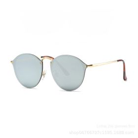 Fashion Trend Sunglasses Colorful Versatile Simple Sunglasses Cross border Cycling Network Red Glasses (Colour: Gold framed mercury)