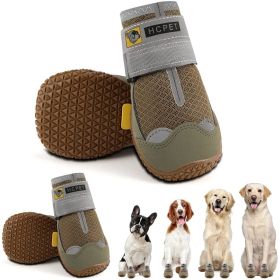 Breathable Dog Boots | Waterproof Anti-Slip Shoes for Small, Medium & Large Dogs (Color: Black., Sizing: #3 (width 1.77 inch) for 31-38 lbs)