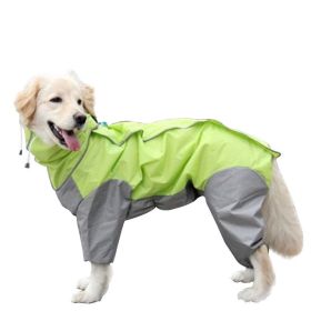 A Raincoat for all small and large dogs; Pet raincoat Medium large dog Golden hair Samo Alaska waterproof four foot raincoat Dog hooded raincoat (Colour: Pink, Sizing: 30)