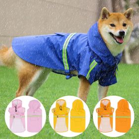 Pet raincoat for large and small dog; PU waterproof big dog raincoat; outdoor reflective dog raincoat (Colour: Yellow, Sizing: 4XL)