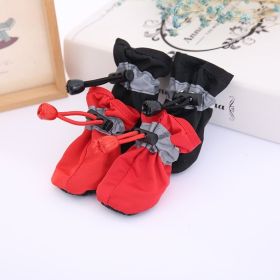 4pcs Dog Shoes; Large Pet Waterproof Chihuahua Anti-slip Boots Puppy Cat Socks Botas S/M/L/XL (Size: XS, Color: Red)