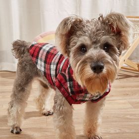 Pet Plaid Shirt For Small & Medium Dogs; Classic Dog Shirt Dog Polo T-Shirt; Pet Apparel (Color: Red, Sizing: XL)