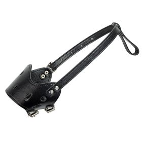 Dog Muzzle Leather, Comfort Secure Anti-Barking Muzzles For Small Medium Large Dogs, Breathable And Adjustable, Allows Drinking And Panting (Size: XL, Color: Black.)