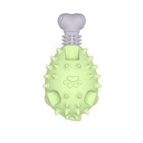 Indestructible Dog Chew Toy – Durable Nylon Chicken Leg Squeaky Toy for Aggressive Chewers, Teeth-Cleaning & Interactive Training Toy (Color: Green.)