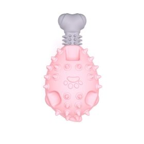 Indestructible Dog Chew Toy – Durable Nylon Chicken Leg Squeaky Toy for Aggressive Chewers, Teeth-Cleaning & Interactive Training Toy (Color: Pink)