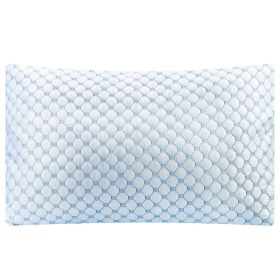 Cooling Memory Foam Pillow Ventilated Soft Bed Pillow with Cooling Gel Infused Memory Foam Heat Moisture Reducing Cooling Fiber Breathable Machine Was (Size: Queen_1Pc)