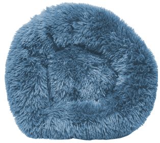 Pet Life 'Nestler' Luxury Plush Round Dog Bed – High-Grade Comfort for Your Furry Friend (Color: Blue., Sizing: large)