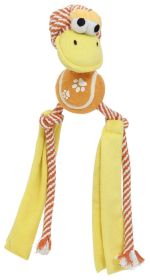 Pet Life 'Tennis Pawl' Rope Squeaker and Crinkle Tennis Dog Toy (Color: Orange.)