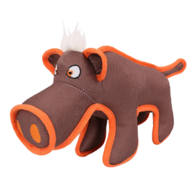 Pet Life Animal Dura-Chew Reinforce Stitched Durable Water Resistant Plush Chew Tugging Dog Toy (Color: Brown.)