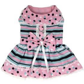 Dots & Stripes Harness Dress (Size: X-Small, Color: Pink & TealSpring 2024)