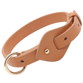 Pet Life 'Ever-Craft' Boutique Series Adjustable Designer Leather Dog Collar (Size: Large, Color: Brown.)